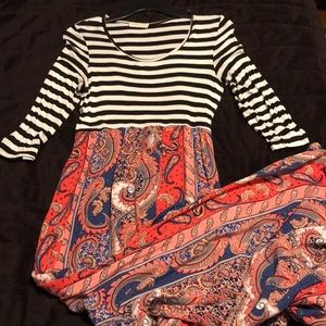 Boutique mixed pattern dress